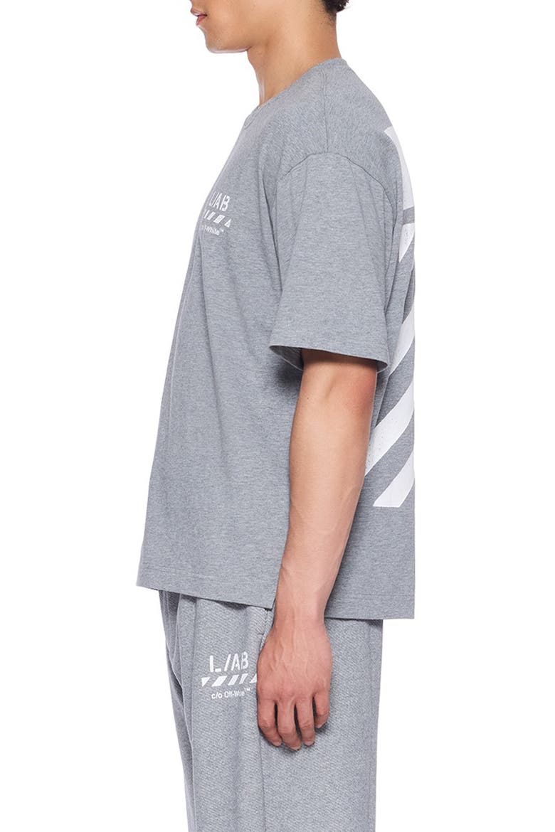 Diagonal Stripe Logo Graphic T-Shirt, Alternate, color, HEATHER GREY