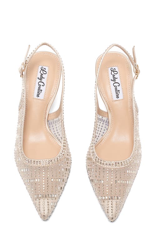 Lady Couture Linda Kitten Heel Slingback Pump In Gold