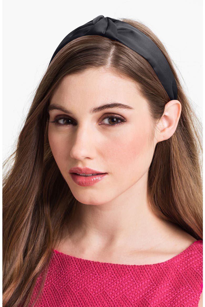 'Narrow Knot' Turban Headband, Main, color, CHARCOAL