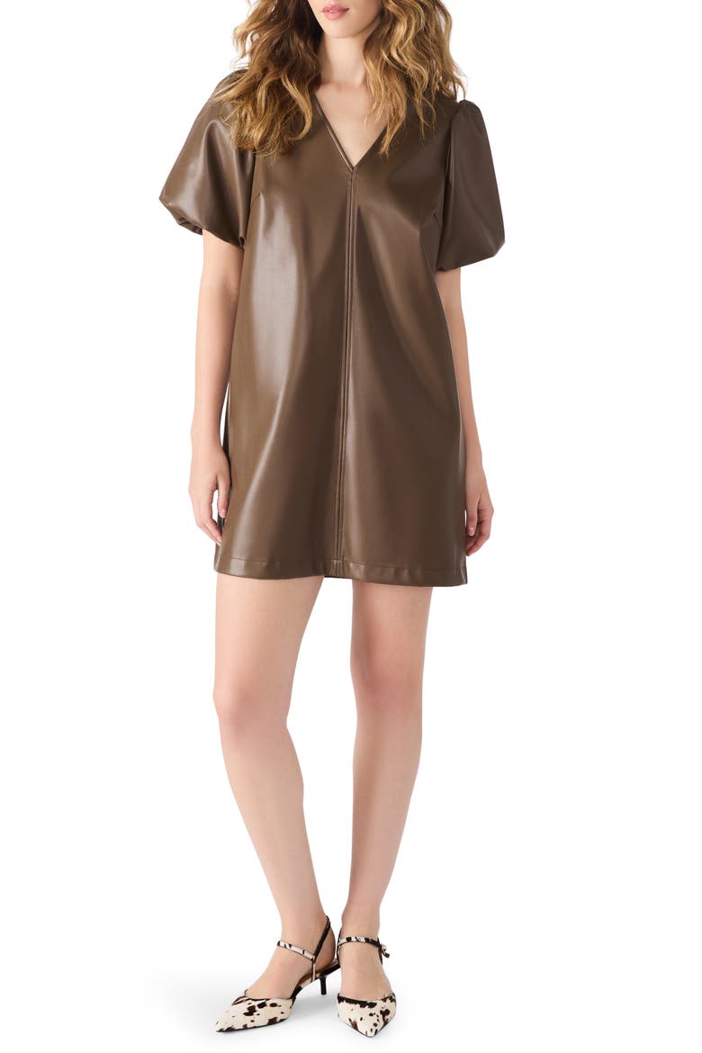 Tilly Faux Leather Minidress, Main, color, COCO