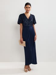 Phase Eight Janessa Sequin Wrap Maxi Dress