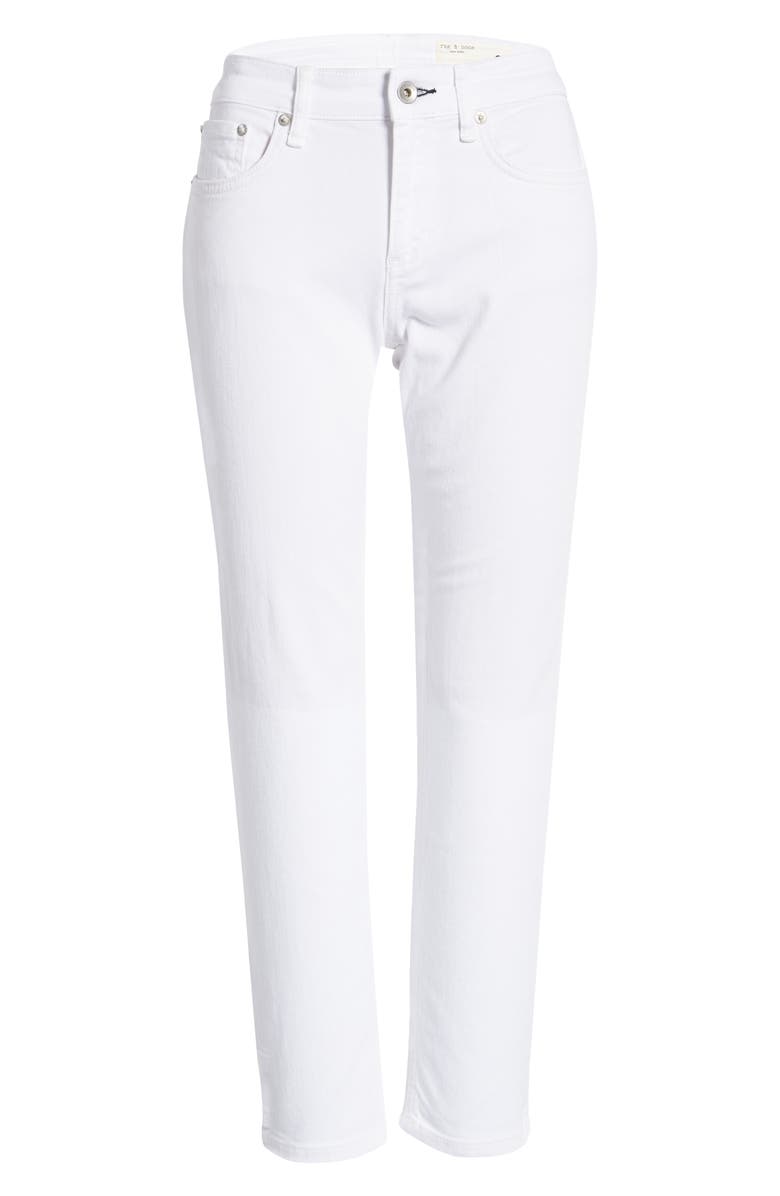 rag & bone Dre Low Rise Slim Boyfriend Jeans, Alternate, color, White