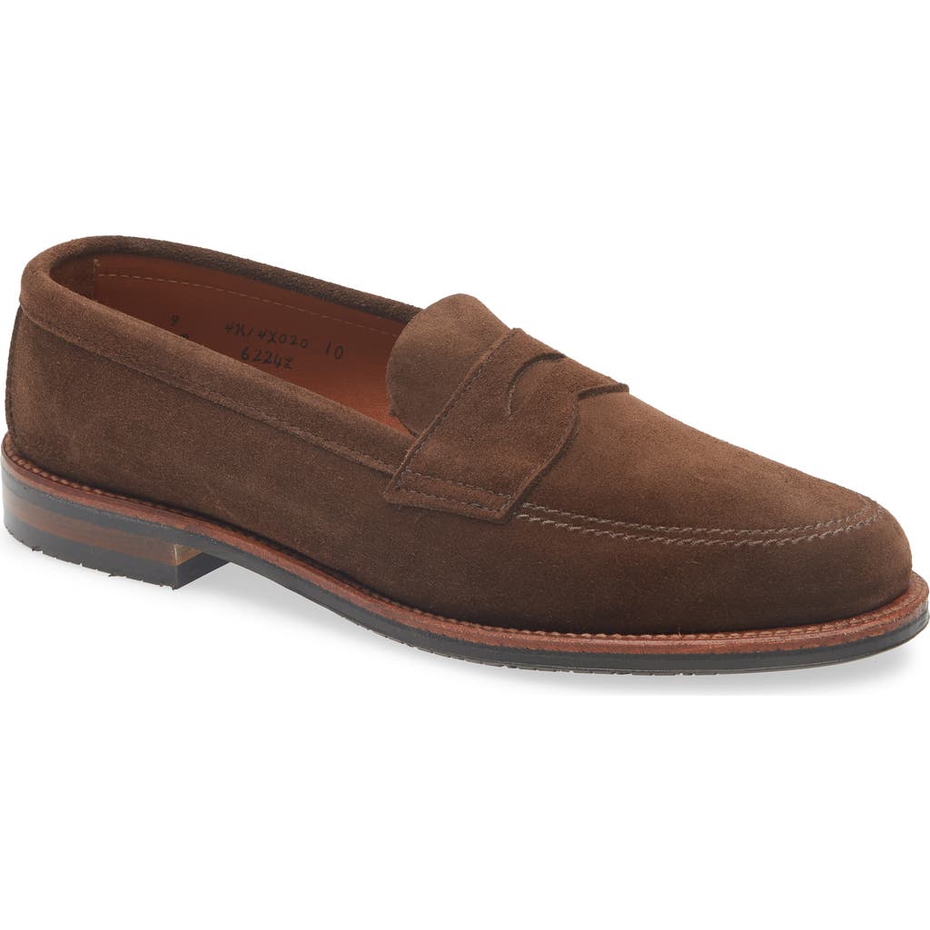Alden Shoe Company Alden Suede Penny Loafer In Brown