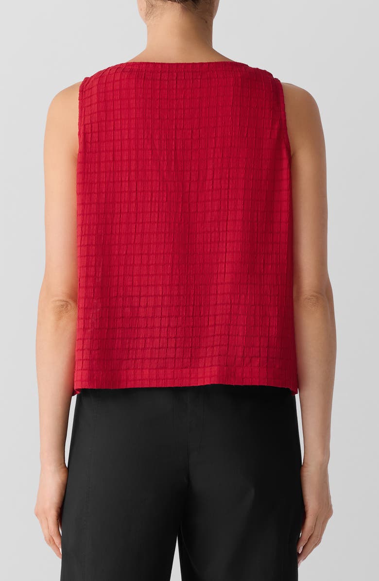 Eileen Fisher Jewel Neck Organic Cotton Vest, Alternate, color, Crimson