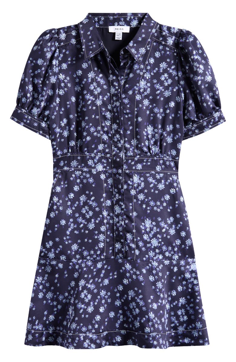 Reiss Kids' Joanne Print Shirtdress, Main, color, Navy Print