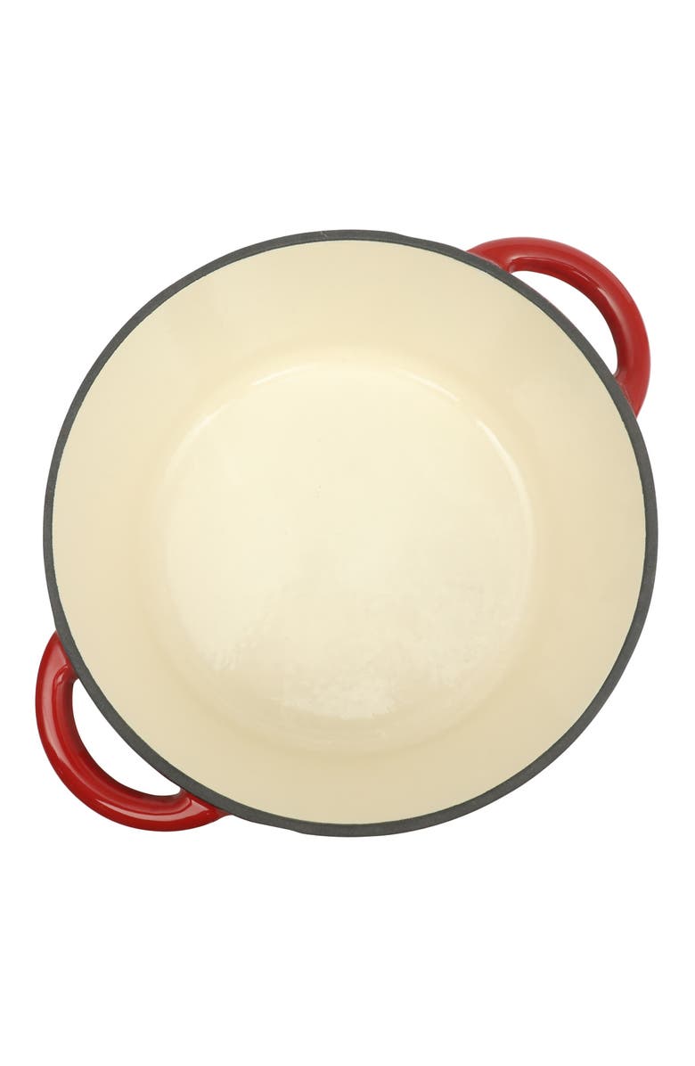 Gibson Home Addlestone 5 Quart Enameled Cast Iron Dutch Oven with Lid, Alternate, color, Red