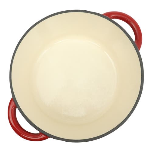 Gibson Home Addlestone 5 Quart Enameled Cast Iron Dutch Oven With Lid In Red