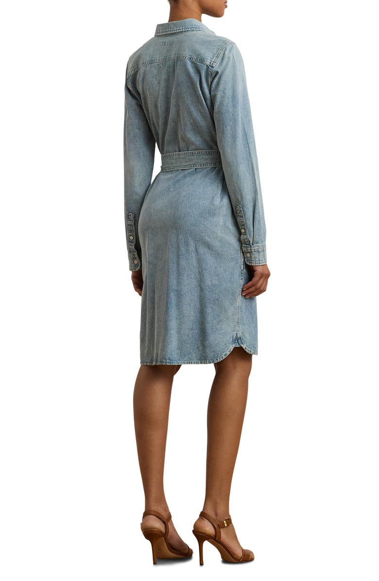 Lauren Ralph Lauren Long Sleeve Belted Denim Shirtdress, Alternate, color, 