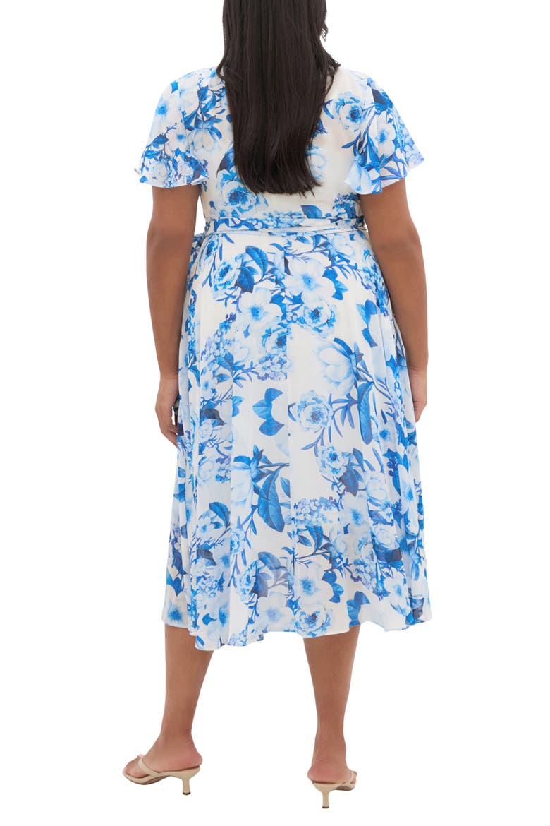 Floral Print Wrap Dress, Alternate, color, BLUEBELL