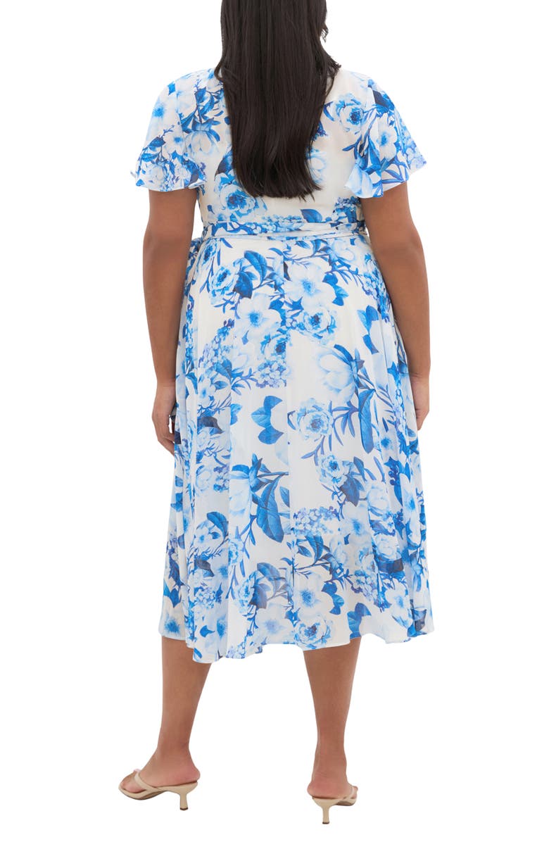 City Chic Floral Print Wrap Dress, Alternate, color, 