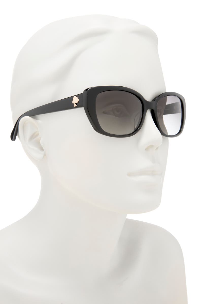 Kate Spade New York kenzie 53mm polarized cat eye sunglasses, Alternate, color, Black