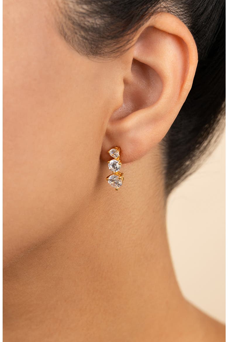 Brilliant Cubic Zirconia Drop Earrings, Alternate, color, GOLD
