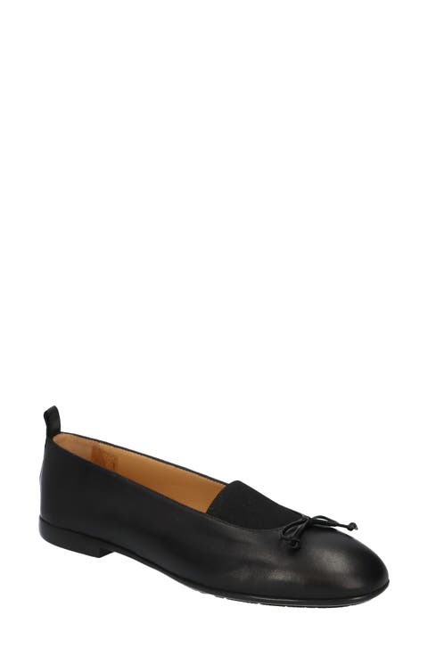 Bow Leather Ballet Flat