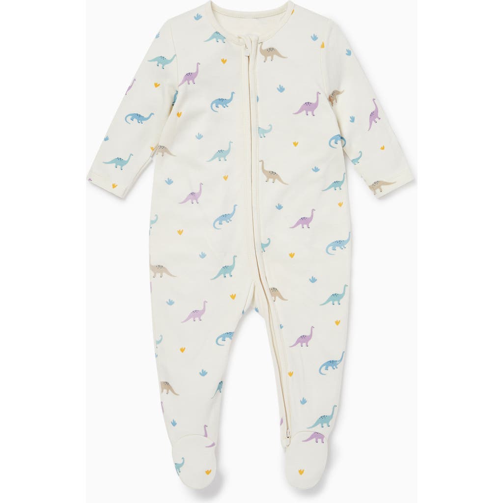 Mori Dino Print Two Way Zip-up Sleepsuit In Multi