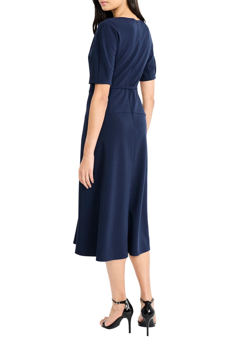 Belted Midi Dress, Alternate, color, NAVY BLAZER