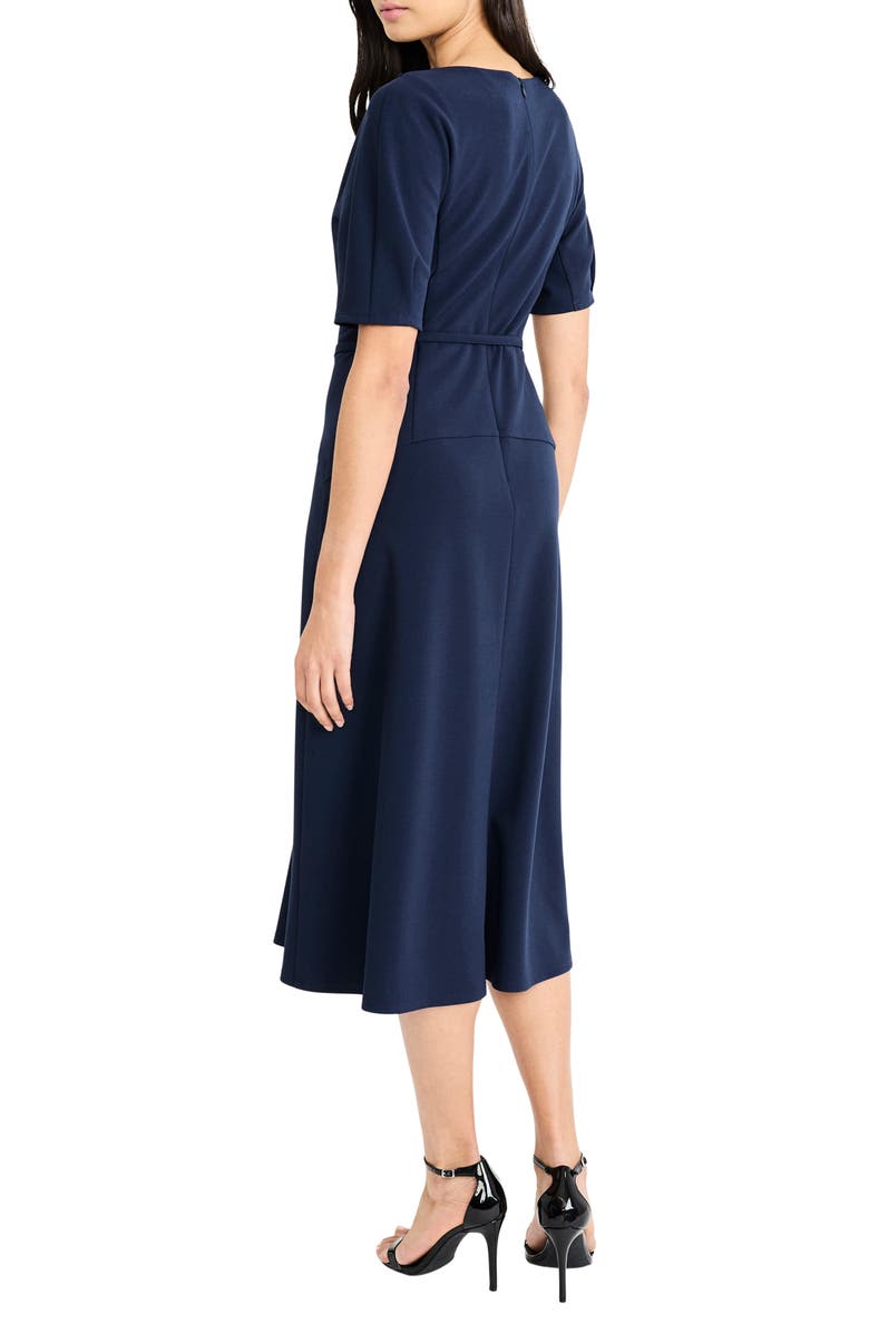 Maggy London Belted Midi Dress, Alternate, color, Navy Blazer