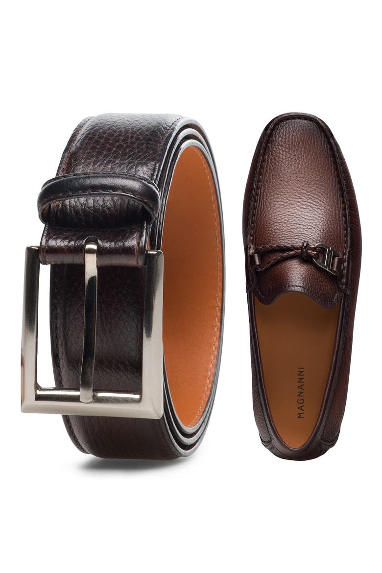 Rocas Leather Belt, Alternate, color, BROWN