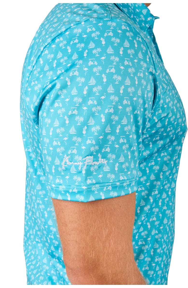 Kenny Flowers The Afternoon Round - Aqua - Golf Shirt, Alternate, color, Aqua