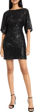 Donna Morgan Sequin Dolman Sleeve Minidress