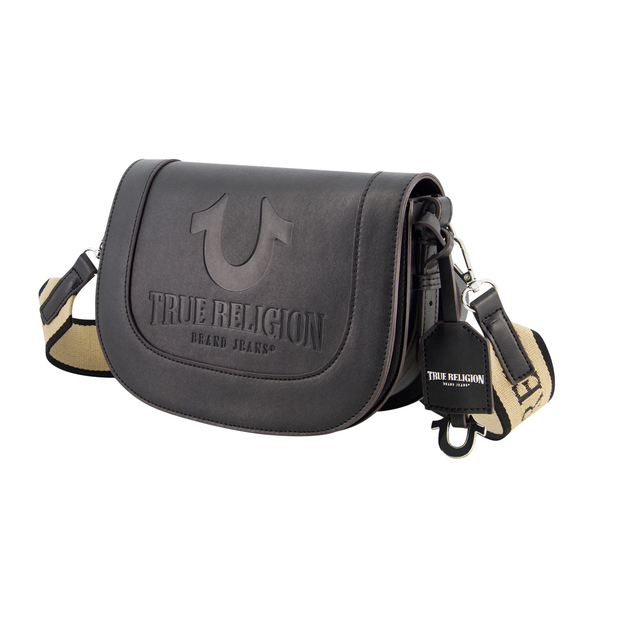 True Religion Debossed Logo Flap Shoulder Bag, Alternate, color, 