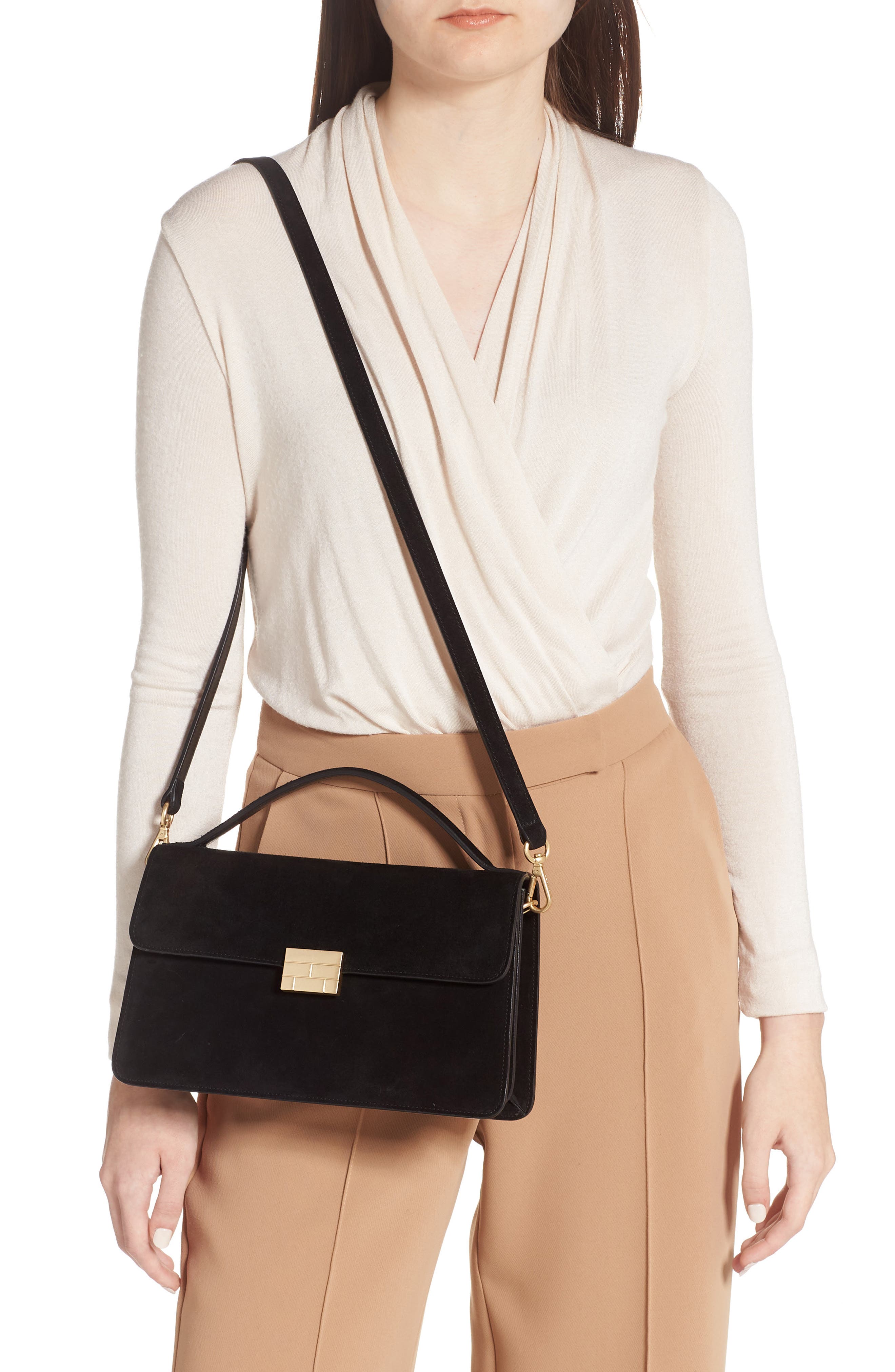 FRAME Le Signature Medium Leather Crossbody Bag, Alternate, color, 
