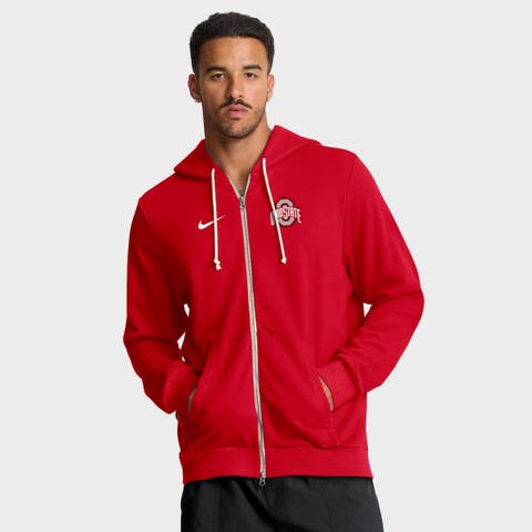 Men's Nike Scarlet Ohio State Buckeyes 2025 Sideline Standard Issue Dri-FIT Full-Zip Hoodie