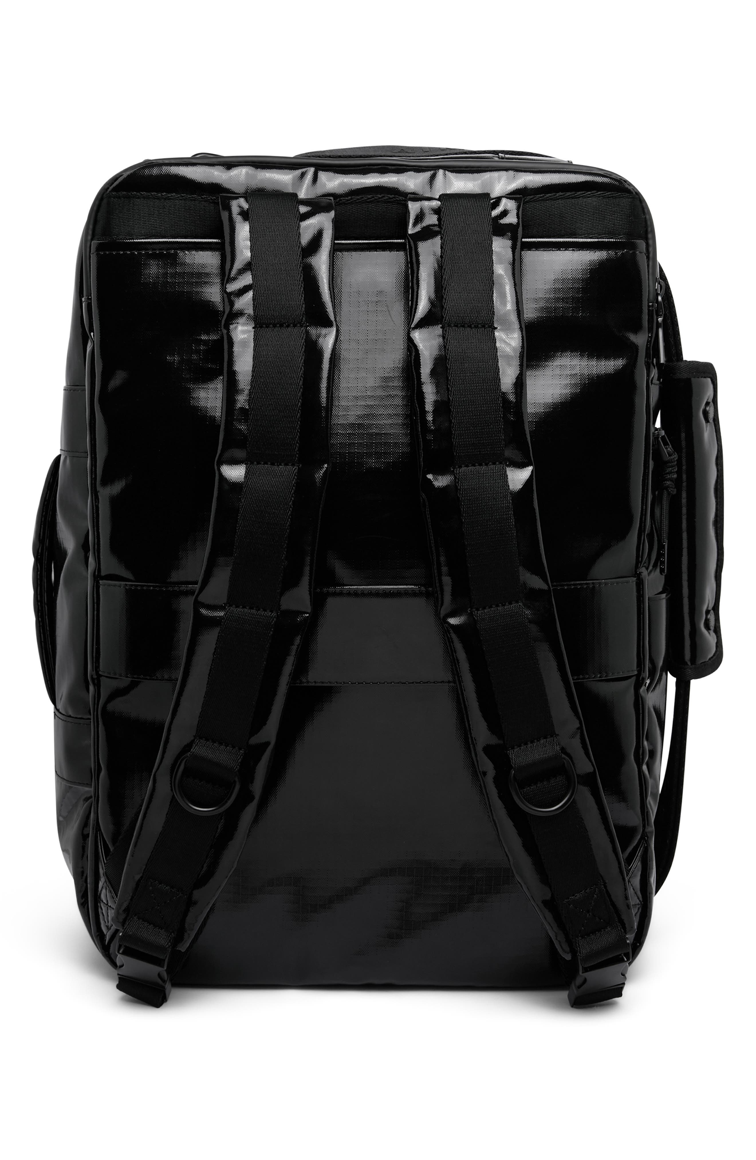 Dakota Faux Leather Travel Backpack, Alternate, color, BLACK/BLACK