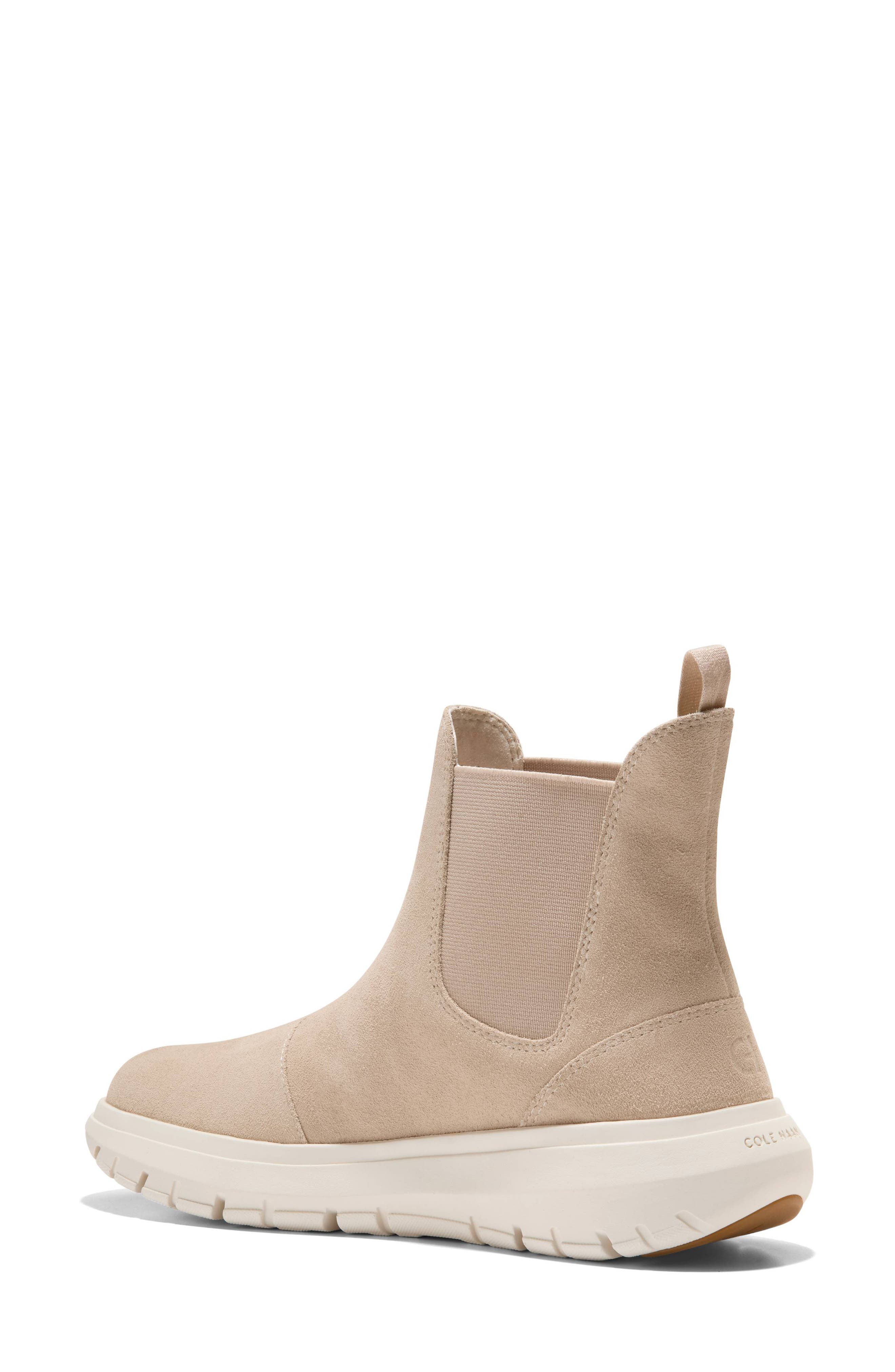 Cole Haan Grand Raelyn Waterproof Chelsea Boot, Alternate, color, Sesame Suede/ Ivory Waterproof