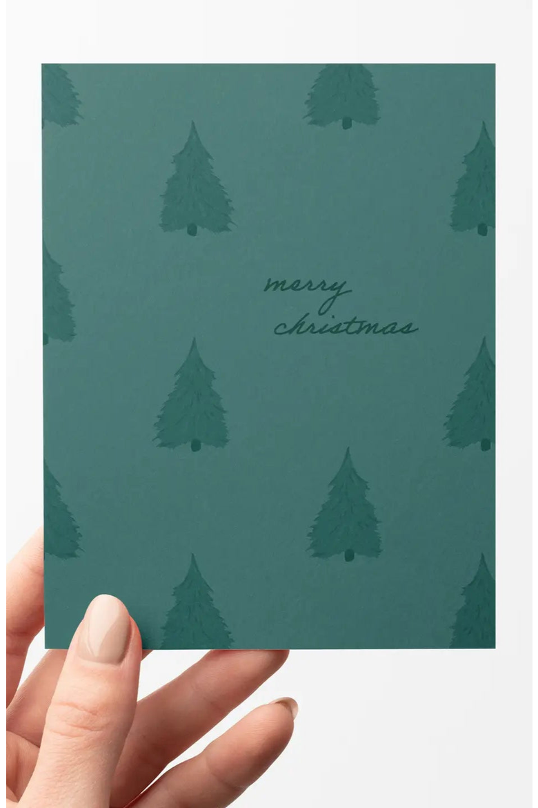 Christmas Trees Boxed Set of 8 Greeting Cards, Alternate, color, Green Trees