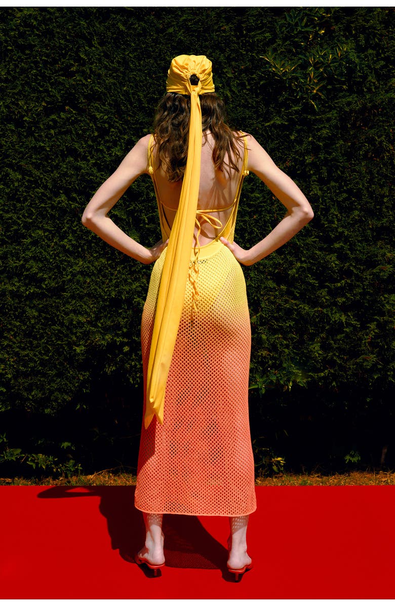 PCFG Store Sunset Ombre Crochet Maxi Dress, Alternate, color, Yellow
