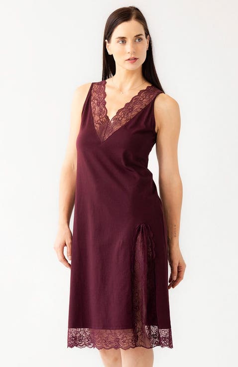 Simone Lace Trim Pima Cotton Gown