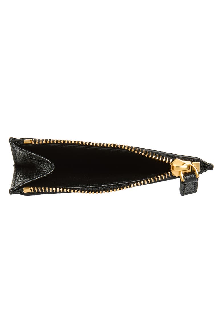 VLOGO Leather Card Case, Alternate, color, BLACK