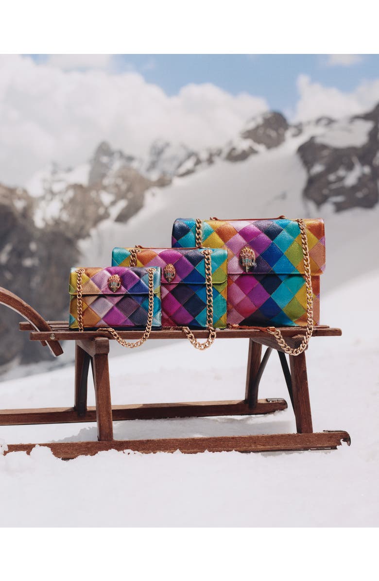 Kurt Geiger London Mini Kensington Leather Crossbody Bag, Alternate, color, Pink Multi