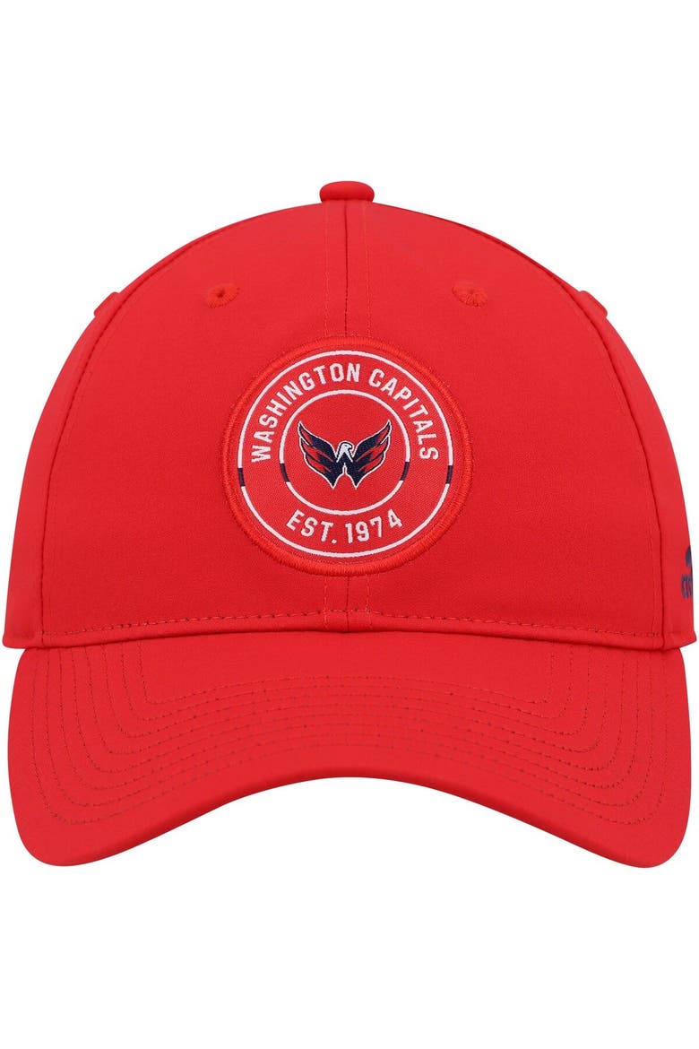 Men's adidas Red Washington Capitals Team Circle Slouch Adjustable Hat, Alternate, color, Red