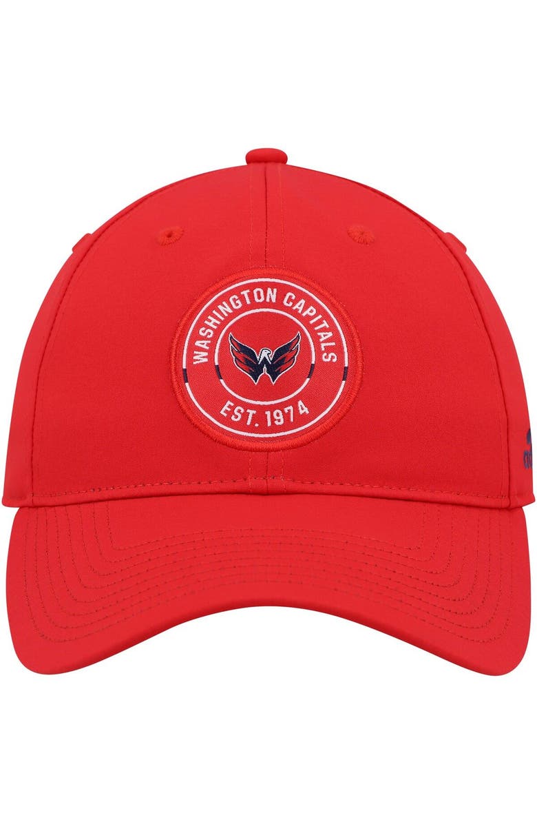 adidas Men's adidas Red Washington Capitals Team Circle Slouch Adjustable Hat, Alternate, color, Red
