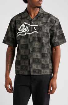 ICECREAM Black Card Graphic Camp Shirt