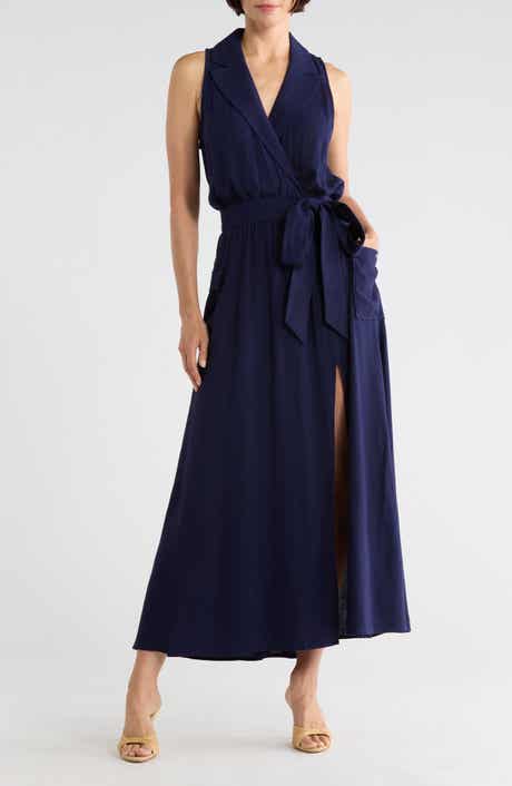 Mayer Military Faux Wrap Maxi Dress