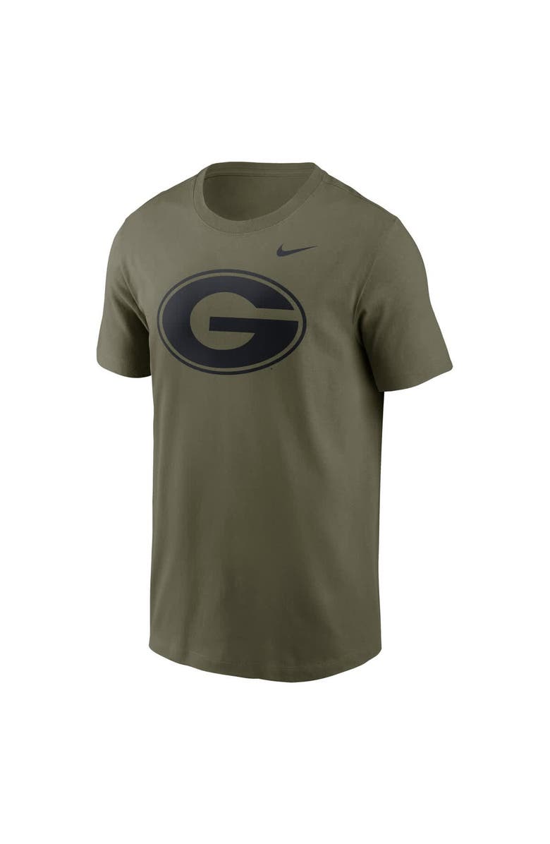 Nike Men's Nike Olive Georgia Bulldogs 2024 Military Appreciation Tonal Logo Performance T-Shirt, Alternate, color, Olive