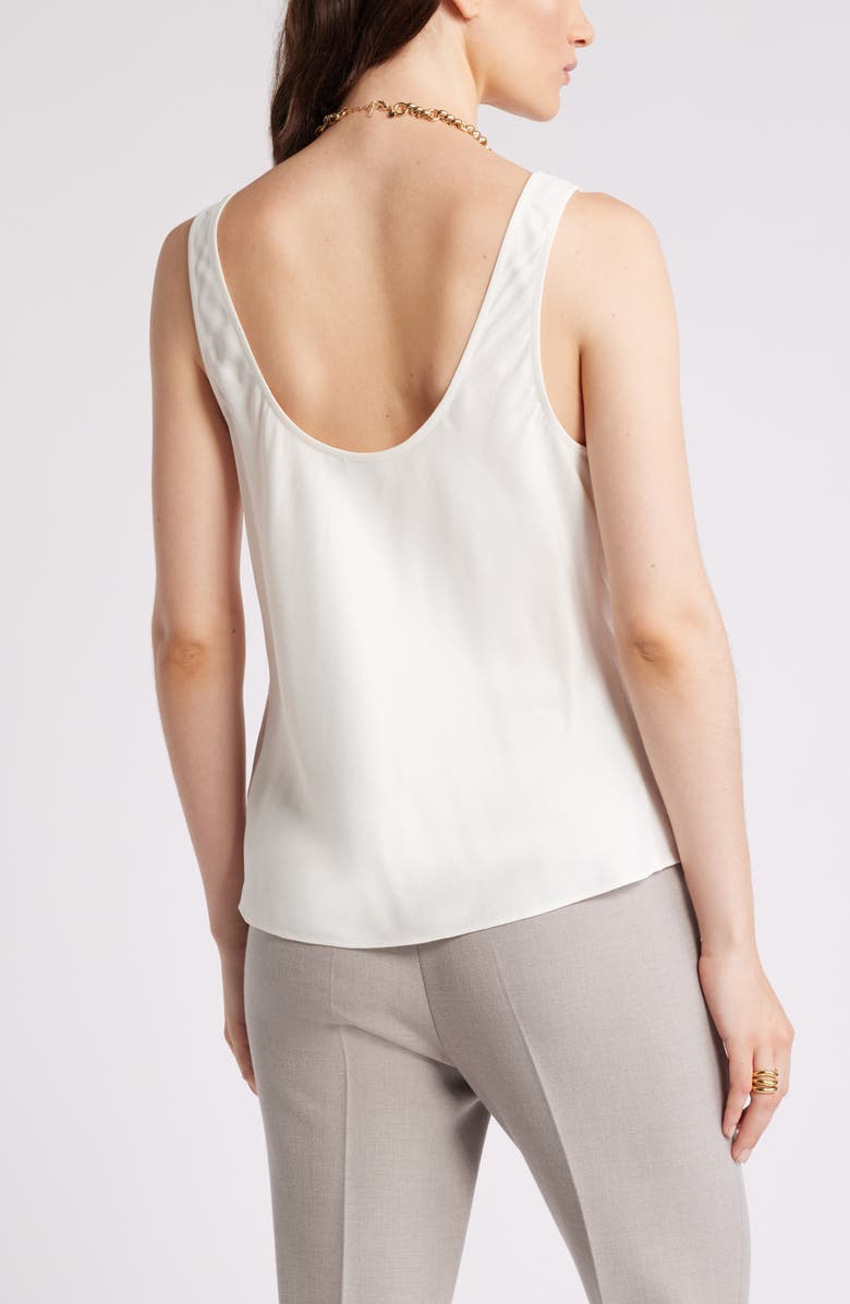 Nordstrom Satin Scoop Neck Tank, Alternate, color, Ivory Pristine