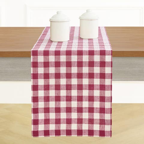 Linen Table Runner - Morgan Check