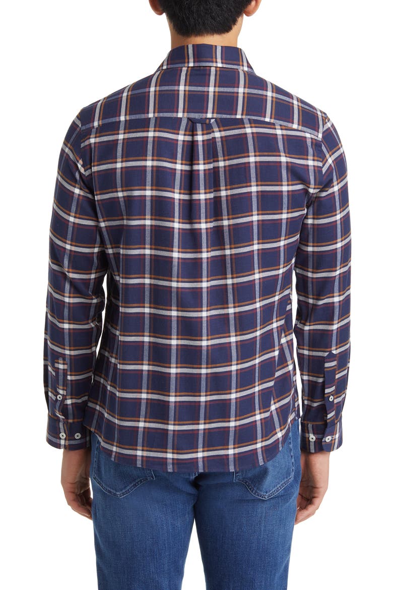 Tricolor Plaid Dry Touch® Performance Button-Up Shirt, Alternate, color, NAVY