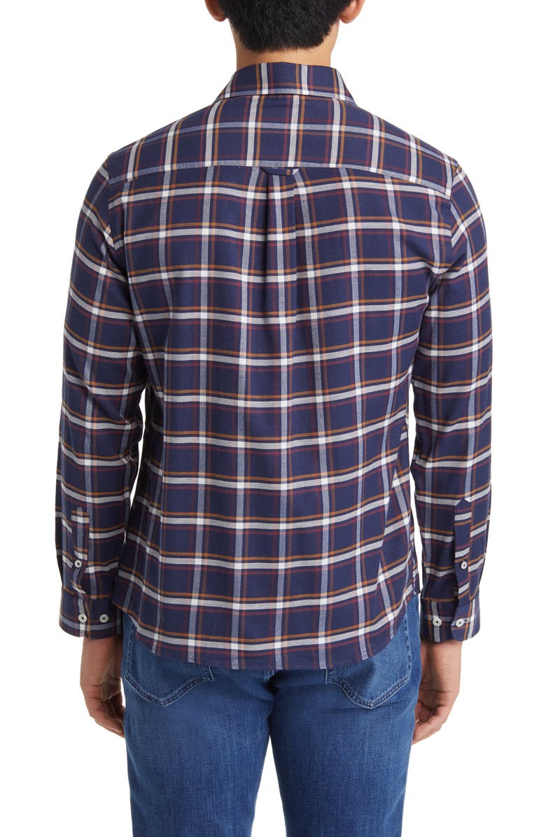 Stone Rose Tricolor Plaid Dry Touch<sup>®</sup> Performance Button-Up Shirt, Alternate, color, Navy