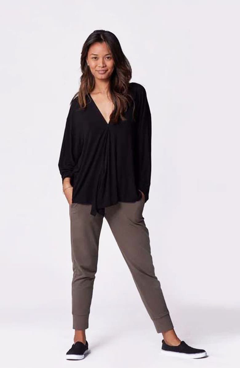 Of an Origin Nursing & Maternity Everywhere Long-Sleeve Wrap Blouse, Main, color, 