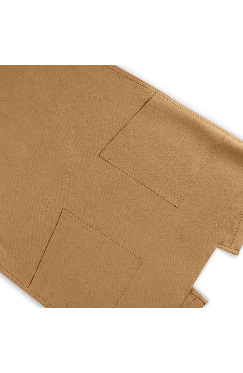 Solino Home Linen Apron 35 x 45 in for Dining Table, Holiday and Everyday Table Decor - Linen Smock Apron, Alternate, color, Tobacco Brown