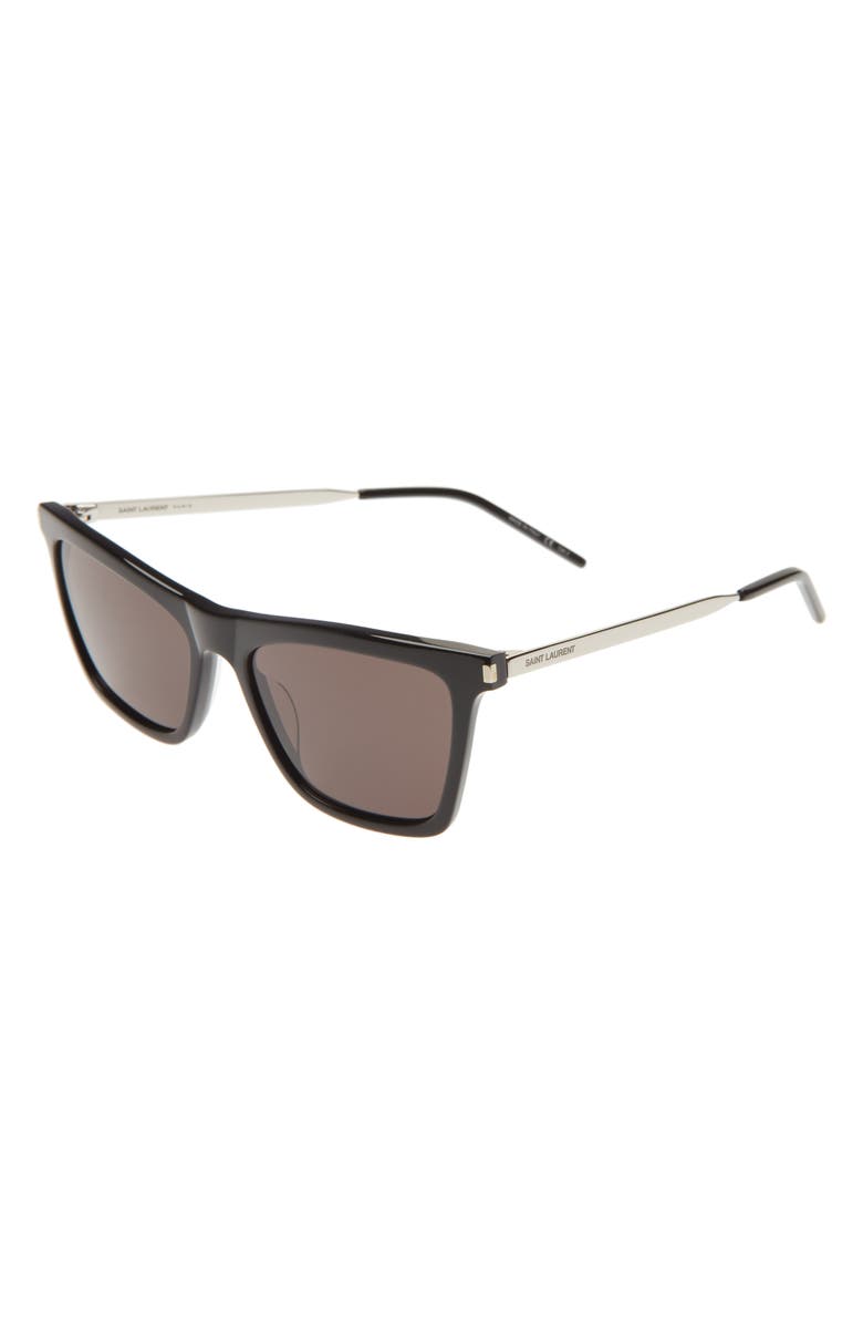 Saint Laurent 55mm Rectangular Sunglasses, Alternate, color, 