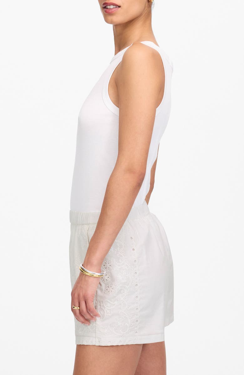 Madewell Eyelet Pull-On Shorts, Alternate, color, White