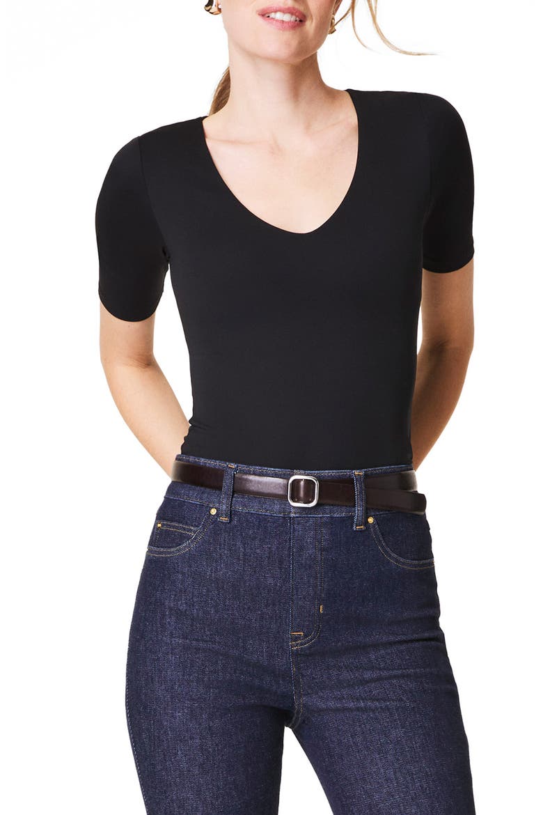 Smoothing Jersey T-Shirt, Main, color, CLASSIC BLACK