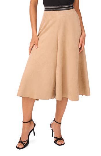 Halogen ® Faux Suede Wide Leg Culottes In Multi