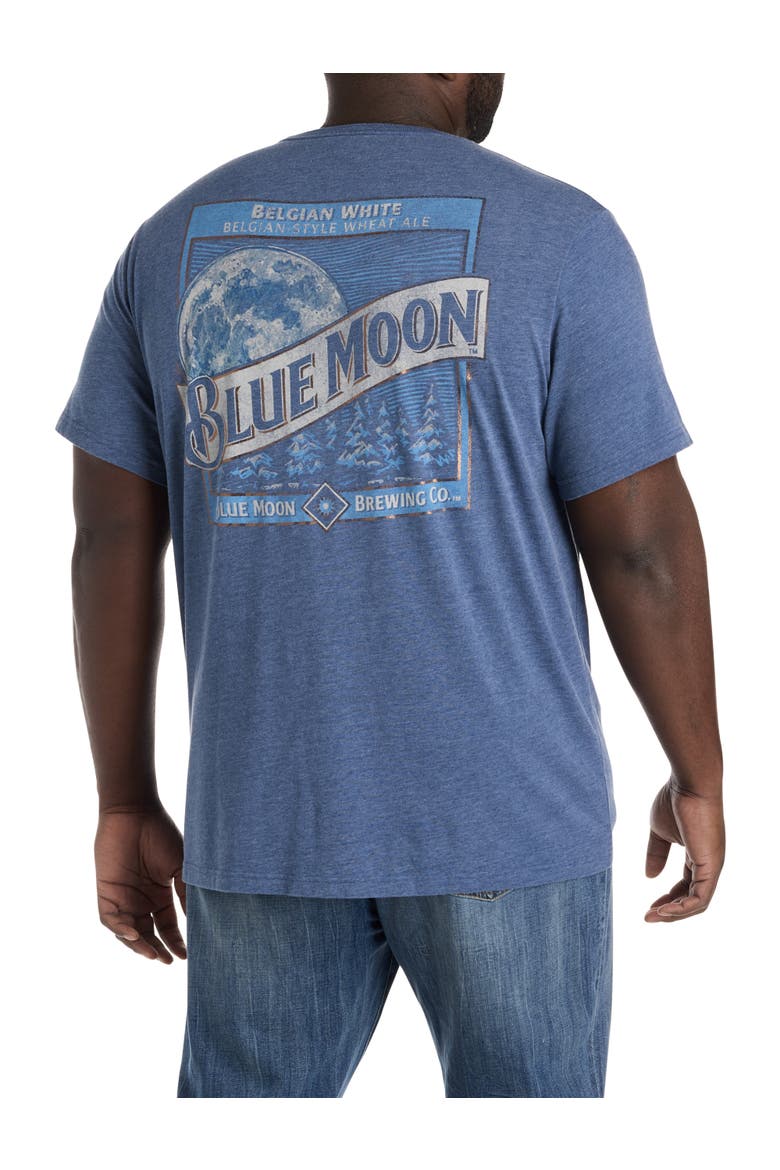 Big & Tall Blue Moon Label Graphic Tee, Main, color, INSIGNIA BLUE
