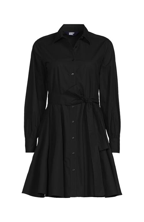 LANDS' END LANDS' END POPLIN BUTTON FRONT DRESS WITH GODETS
